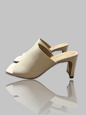 Banana Republic Ivory Open-Toe Mule Heels